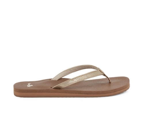 Sanuk Womens Yoga Joy Shimmer Metallic Brown Sandals | SOTVCP731